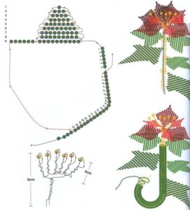 Рождественский цветок из бисера