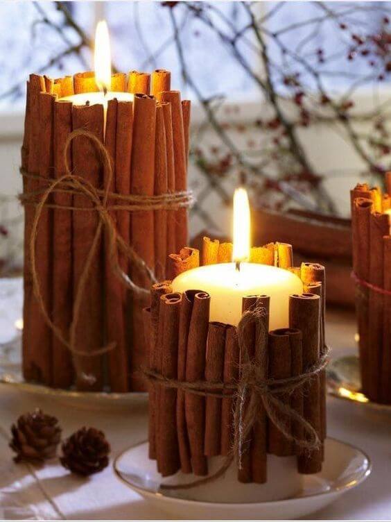 Декор новогодней свечи