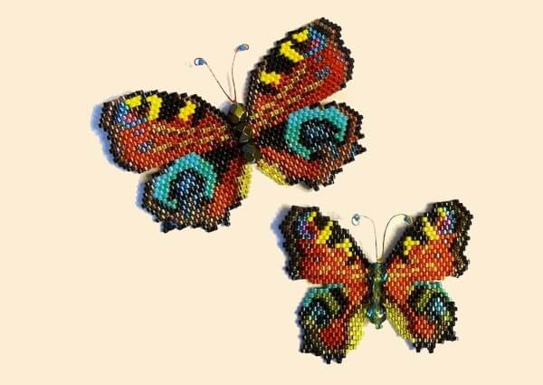 Как сделать бабочку из бисера: схема для начинающих