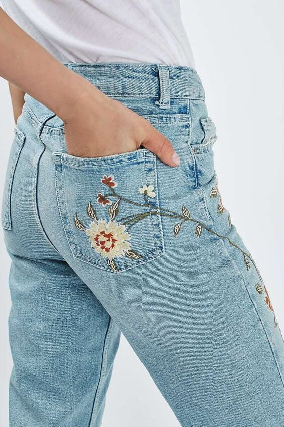 Вышивка на джинсах своими руками