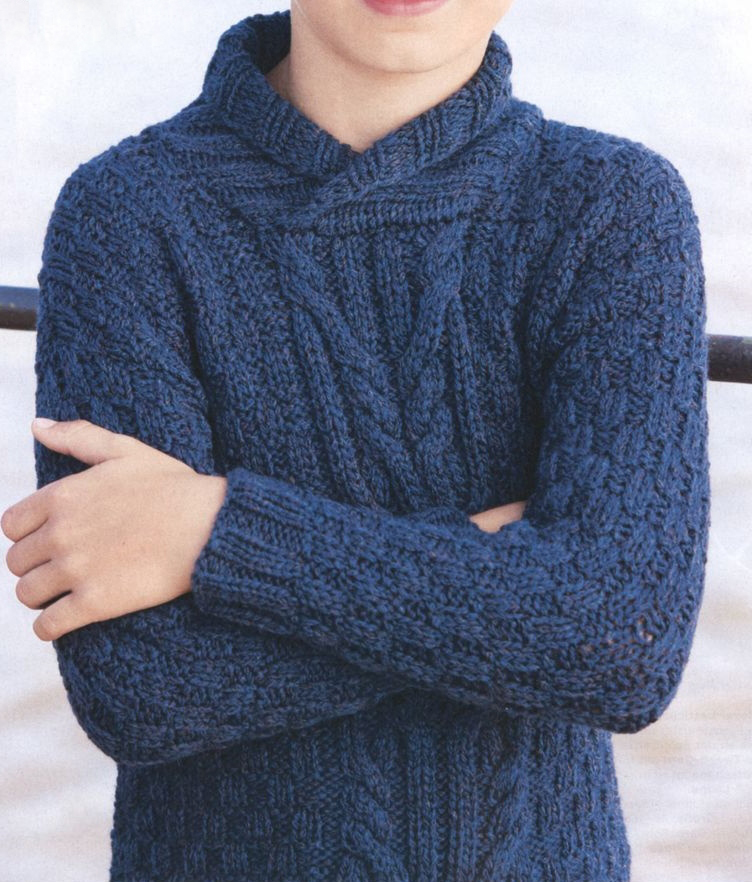 Пуловер для мальчика на спицах